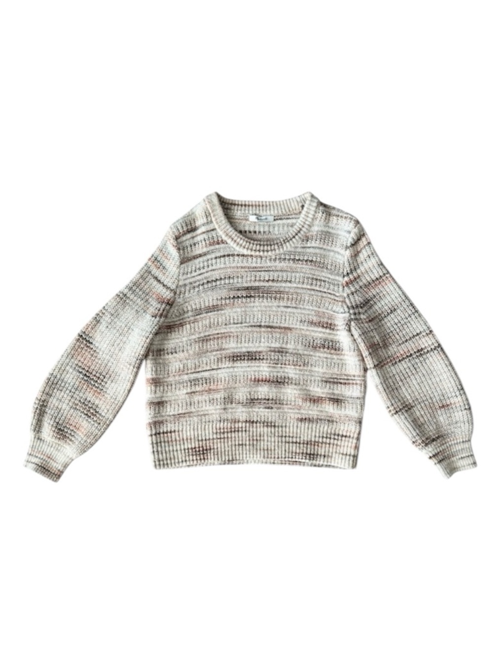 Madewell Space Dyed Canton Pullover Sweater Medium Cream Tan Neutral Cozy Cotton